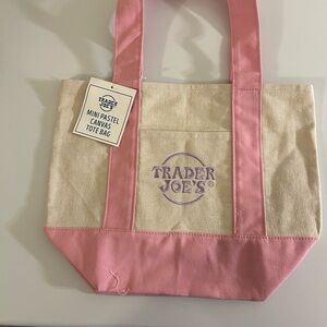 Pink and Cream Canvas Tote Bag